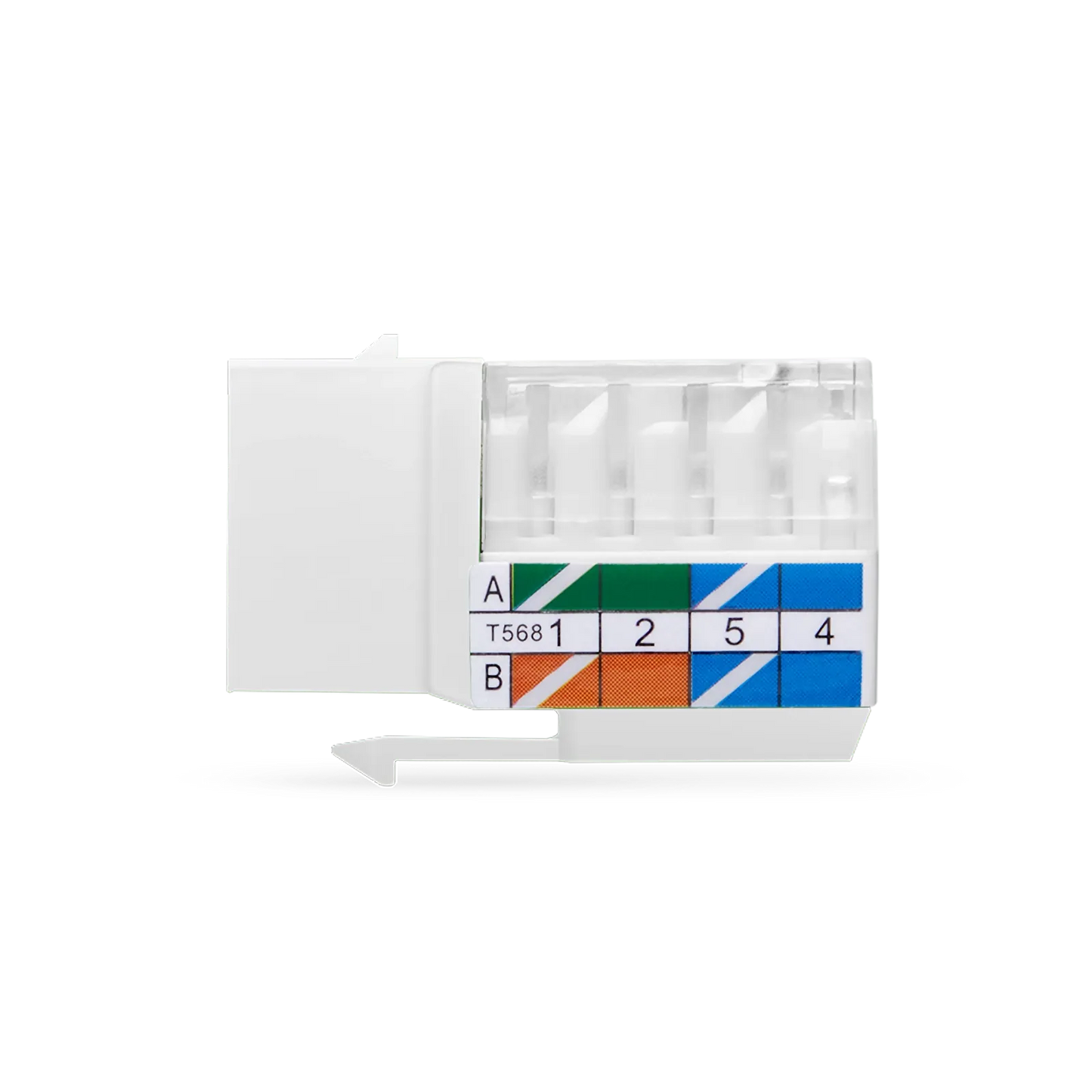 Cat6 RJ45 (8P8C) Unshielded Punch Down Keystone Jack Module, White, 12Pcs/Pack
