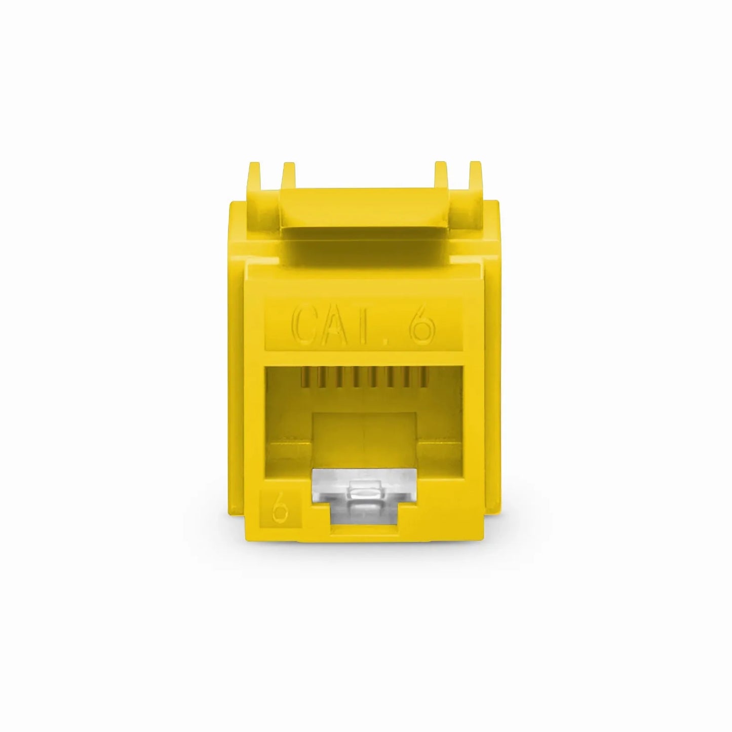 Cat6 RJ45 (8P8C) Unshielded Punch Down Keystone Jack Module, Yellow, 12Pcs/Pack