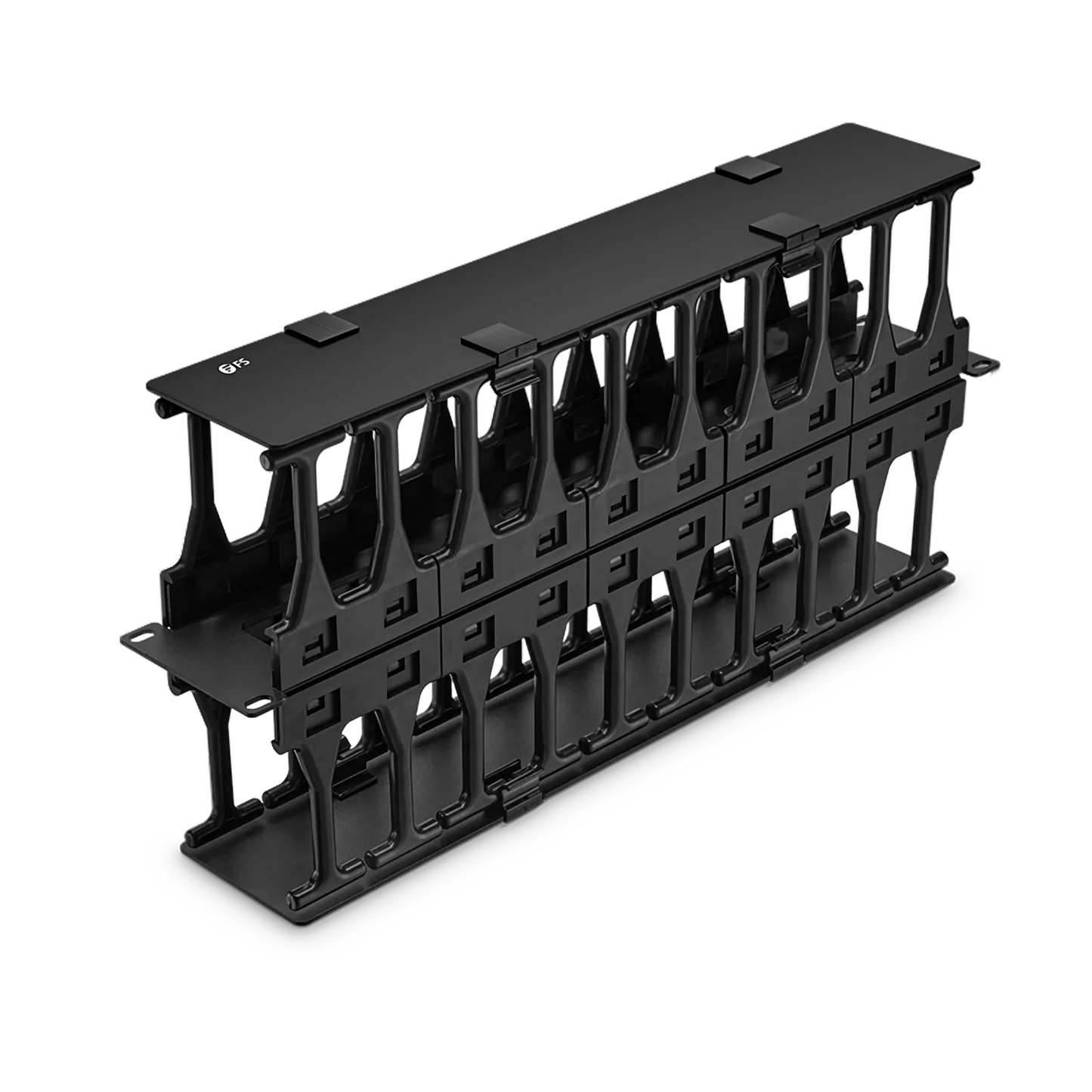 Horizontal Dual Sided Steel Manager, 2RU, Finger Duct with Cover, 9.1 in. Depth