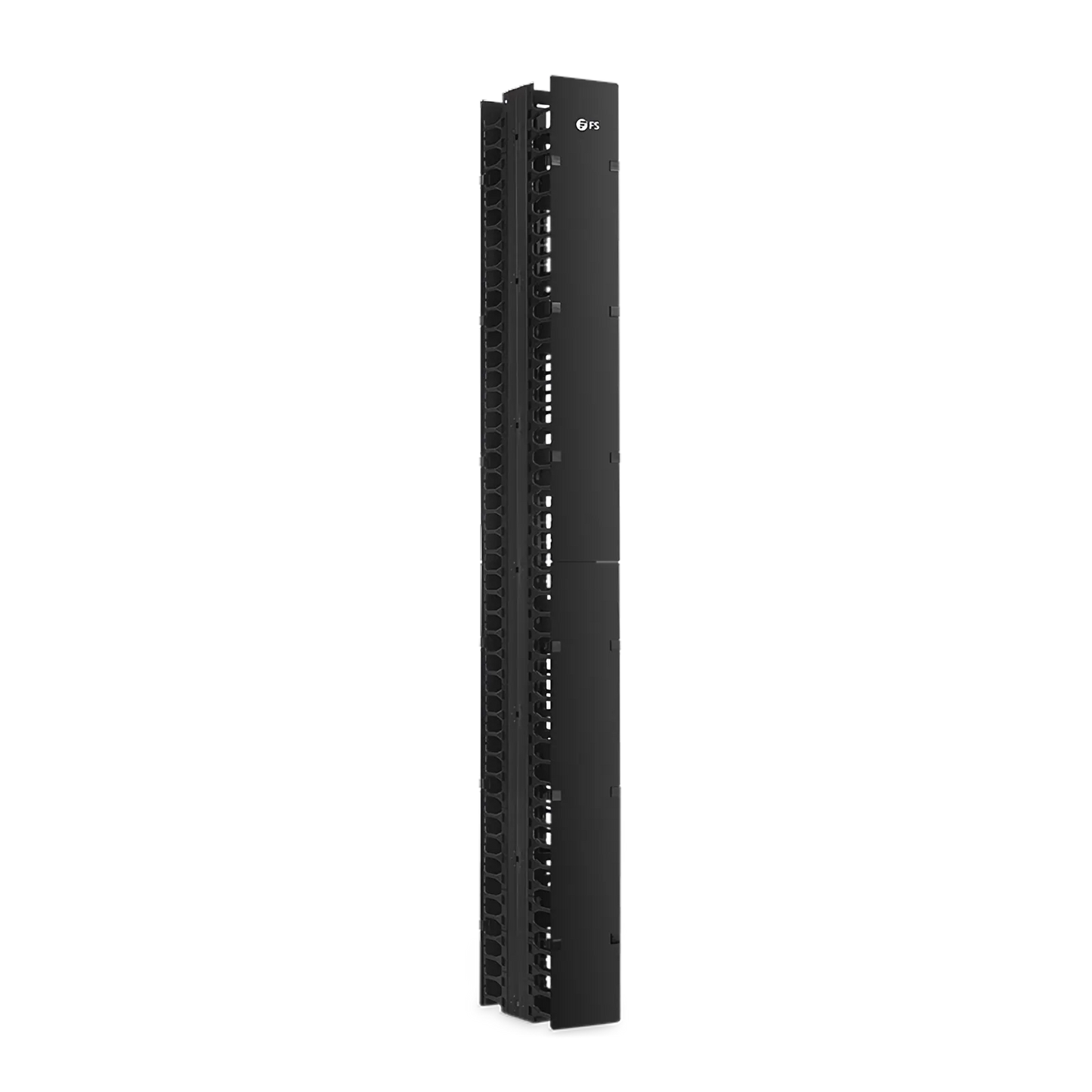 Vertical Dual Sided Steel Cable Manager, 45RU, Bend Radius Finger, 5.5 in. Wide