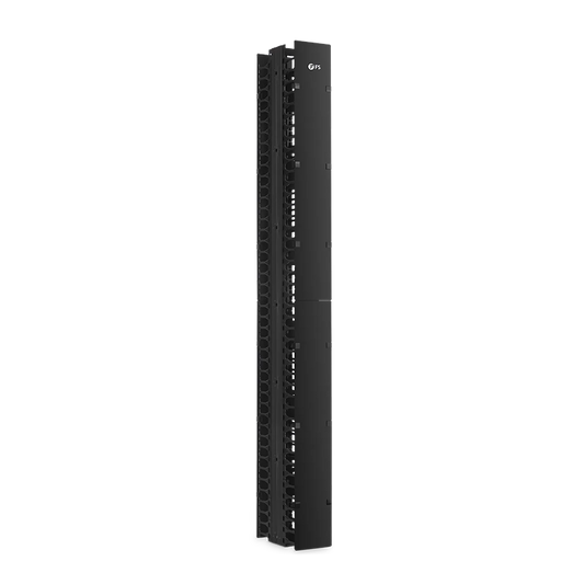 Vertical Dual Sided Steel Cable Manager, 45RU, Bend Radius Finger, 5.5 in. Wide