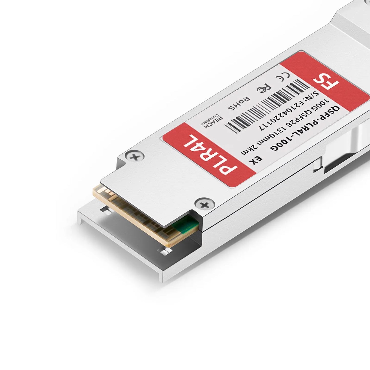 Extreme Compatible 100GBASE-PLR4L QSFP28 4 x 25G NRZ 1310nm 2km DOM MPO-12/APC SMF Optical Transceiver Module, Breakout to 4 x 25G-LR