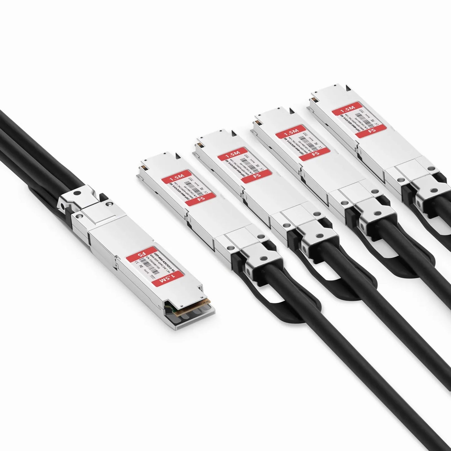 1.5m (5ft) NVIDIA/Mellanox MCP7Y50-N01A Compatible 800G OSFP 8 x 100G PAM4 Finned Top to 4 x 200G OSFP 2 x 100G PAM4 Flat Top Ethernet Passive Direct Attach Copper Breakout Cable