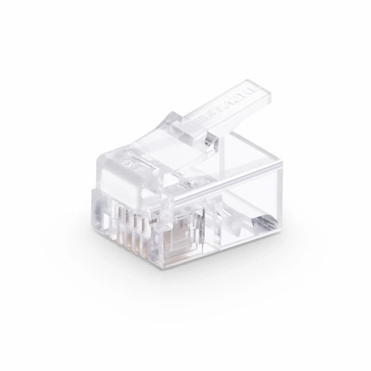 RJ11 6P4C Telephone Modular Plug, 50pcs/Pack