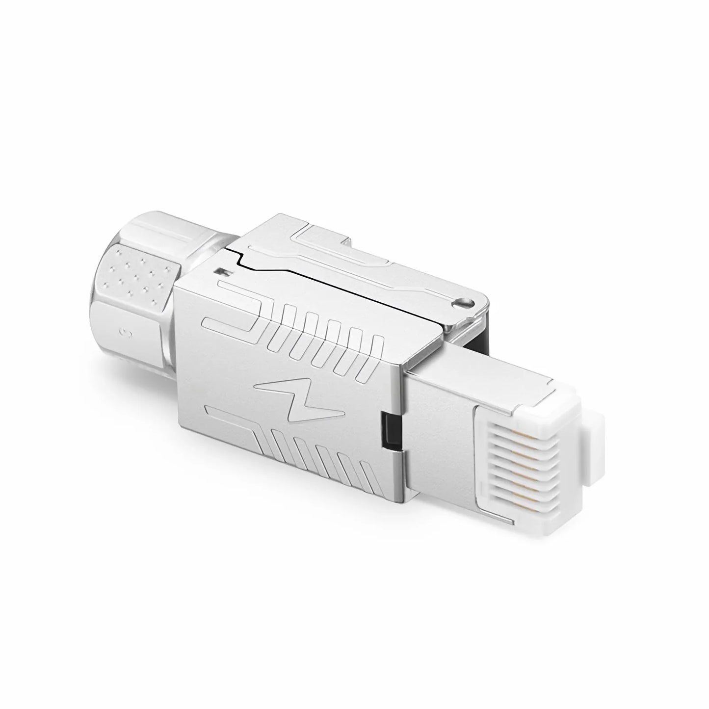 Cat7 RJ45 Tool-Free Modular Plugs, Shielded Network Connectors for 22~24AWG Twisted Pair Solid or Stranded Cable (10/Pack)