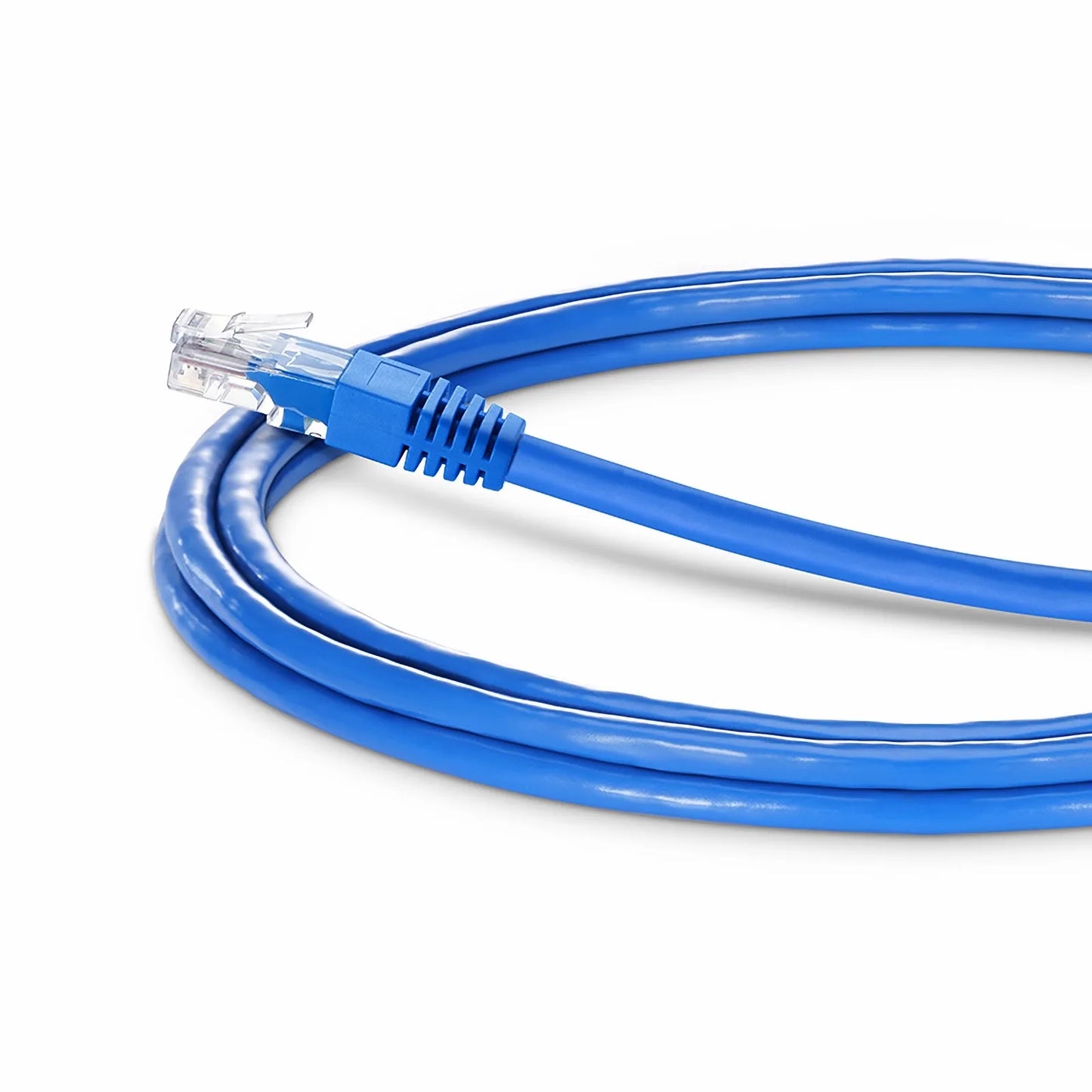 5ft (1.5m) 90 Degree Cat6 26AWG Snagless Unshielded (U/UTP) PVC CM Ethernet Network Patch Cable, RJ45 Right Angle Down Male to RJ45 Male, Blue