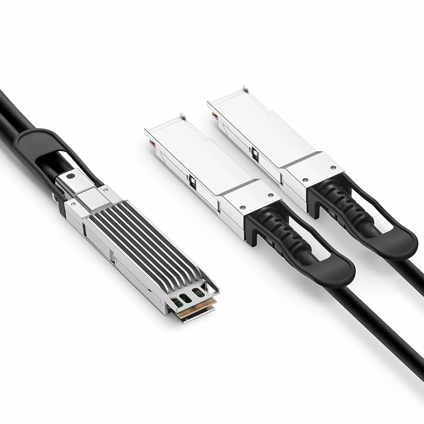 1.5m (5ft) Generic Compatible 800G OSFP 8 x 100G PAM4 Finned Top to 2 x 400G QSFP112 4 x 100G PAM4 Passive Direct Attach Copper Breakout Cable