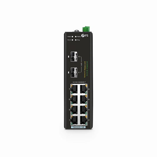 TSN3220-10S, 8-Port Gigabit Ethernet L2 Managed TSN Industrial Switch, 8 x 10/100/1000BASE-T, with 2 x 1/10Gb SFP+, -40 to 75°C Operating Temperature