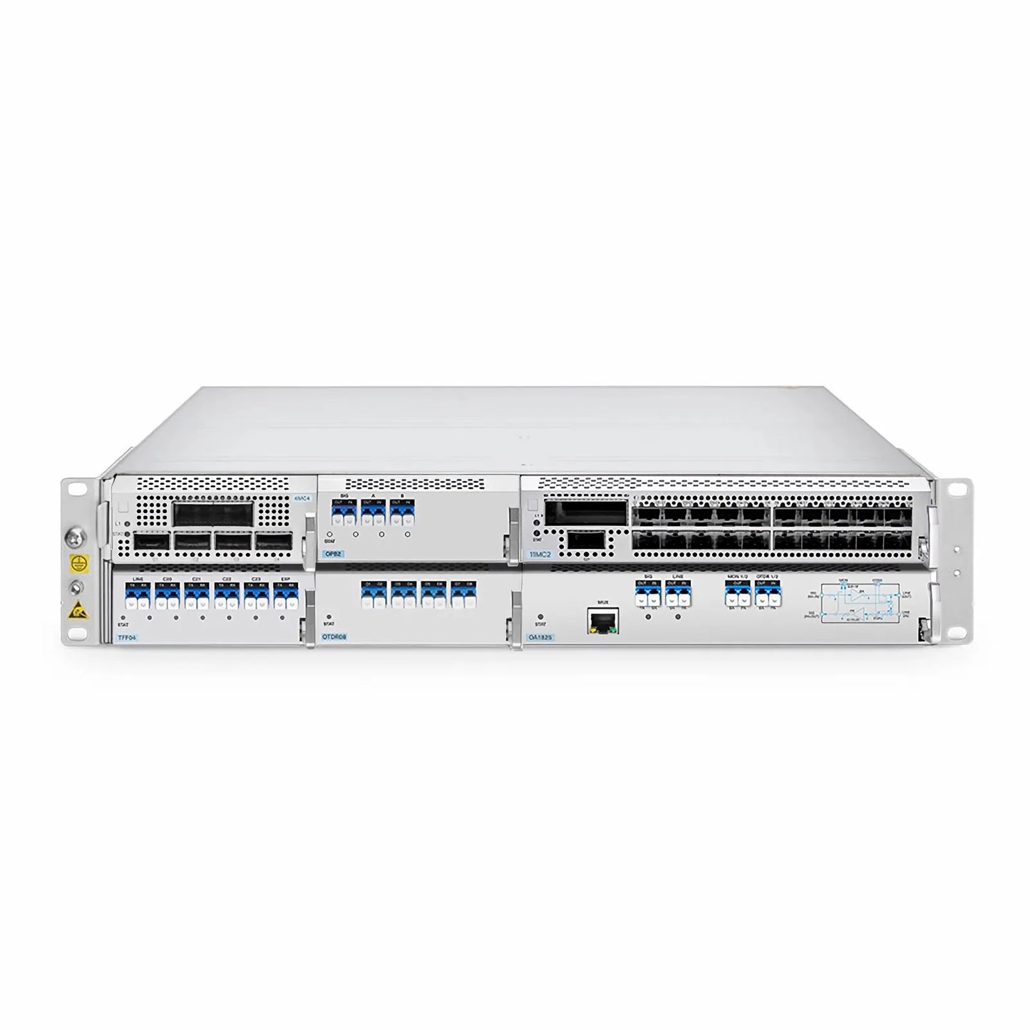 D7000-CH2U, 8 Slots 2U Unloaded Chassis, Support Single-wavelength 200G/400G, Up to 3.2Tbps Capacity, Redundant AC PSUs, Support AmpCon-T/WebGUI Network Management