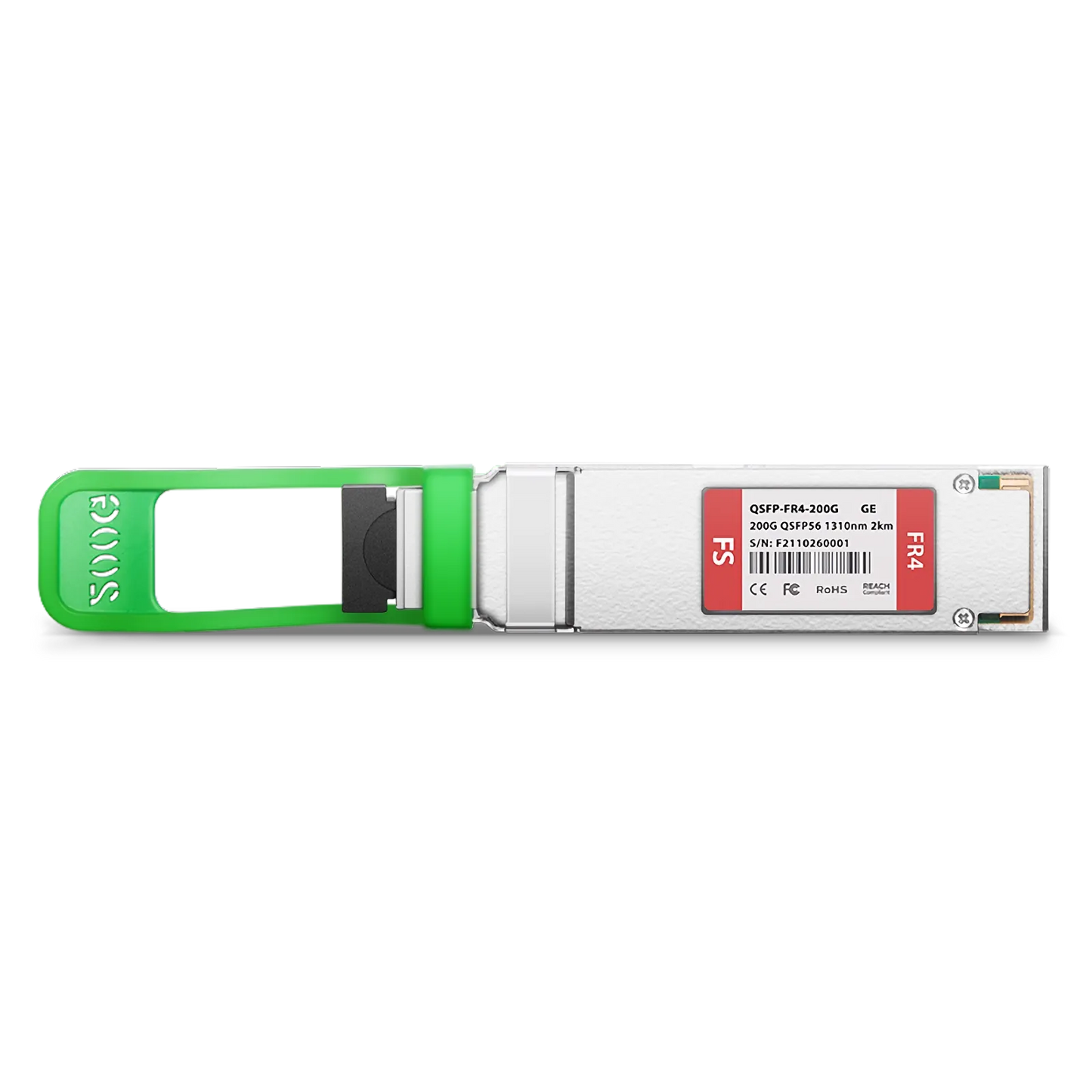 Generic Compatible 200GBASE-FR4 QSFP56 4 x 50G PAM4 1310nm 2km DOM Duplex LC SMF Optical Transceiver Module