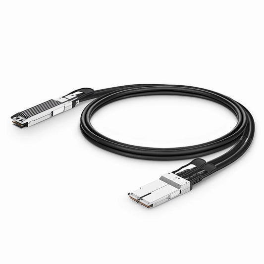 1.5m (5ft) Generic Compatible 800G OSFP 8 x 100G PAM4 Finned Top to 2 x 400G QSFP112 4 x 100G PAM4 Passive Direct Attach Copper Breakout Cable