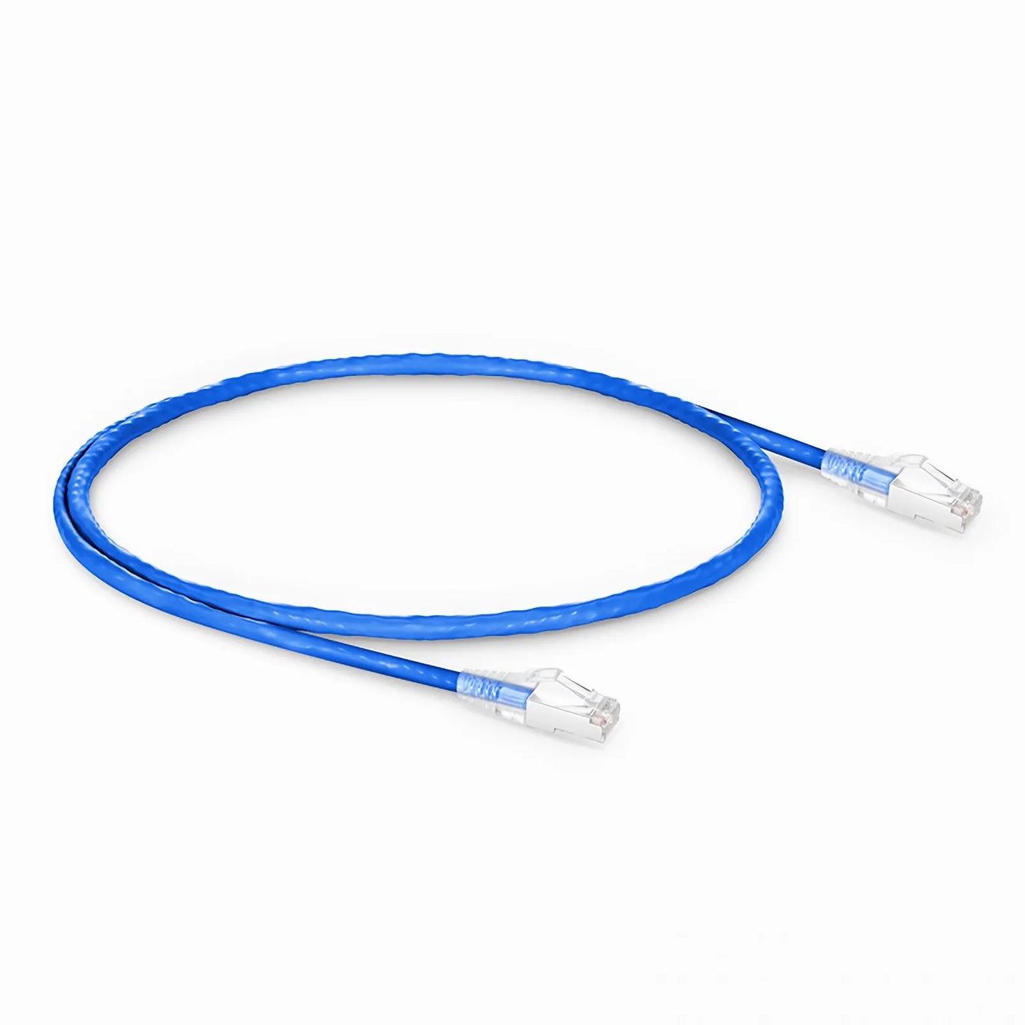 1ft (0.3m) Cat6a 26AWG Snagless Shielded (S/FTP) PVC CM Ethernet Network Patch Cable, Blue