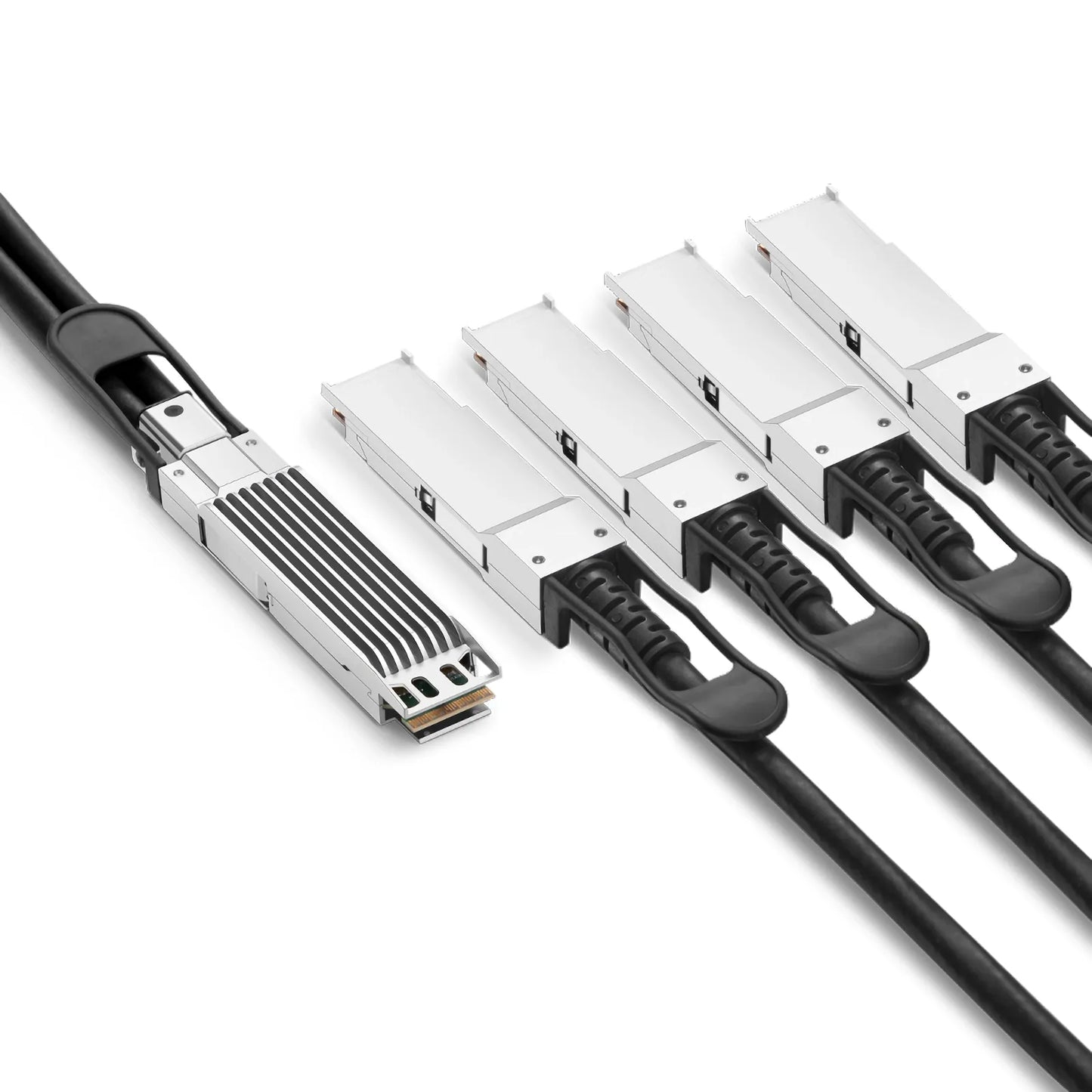 1.5m (5ft) NVIDIA/Mellanox MCP7Y40-N01A Compatible 800G Twin-port OSFP 8 x 100G PAM4 Finned Top to 4 x 200G QSFP112 2 x 100G PAM4 Ethernet Passive Direct Attach Copper Breakout Cable
