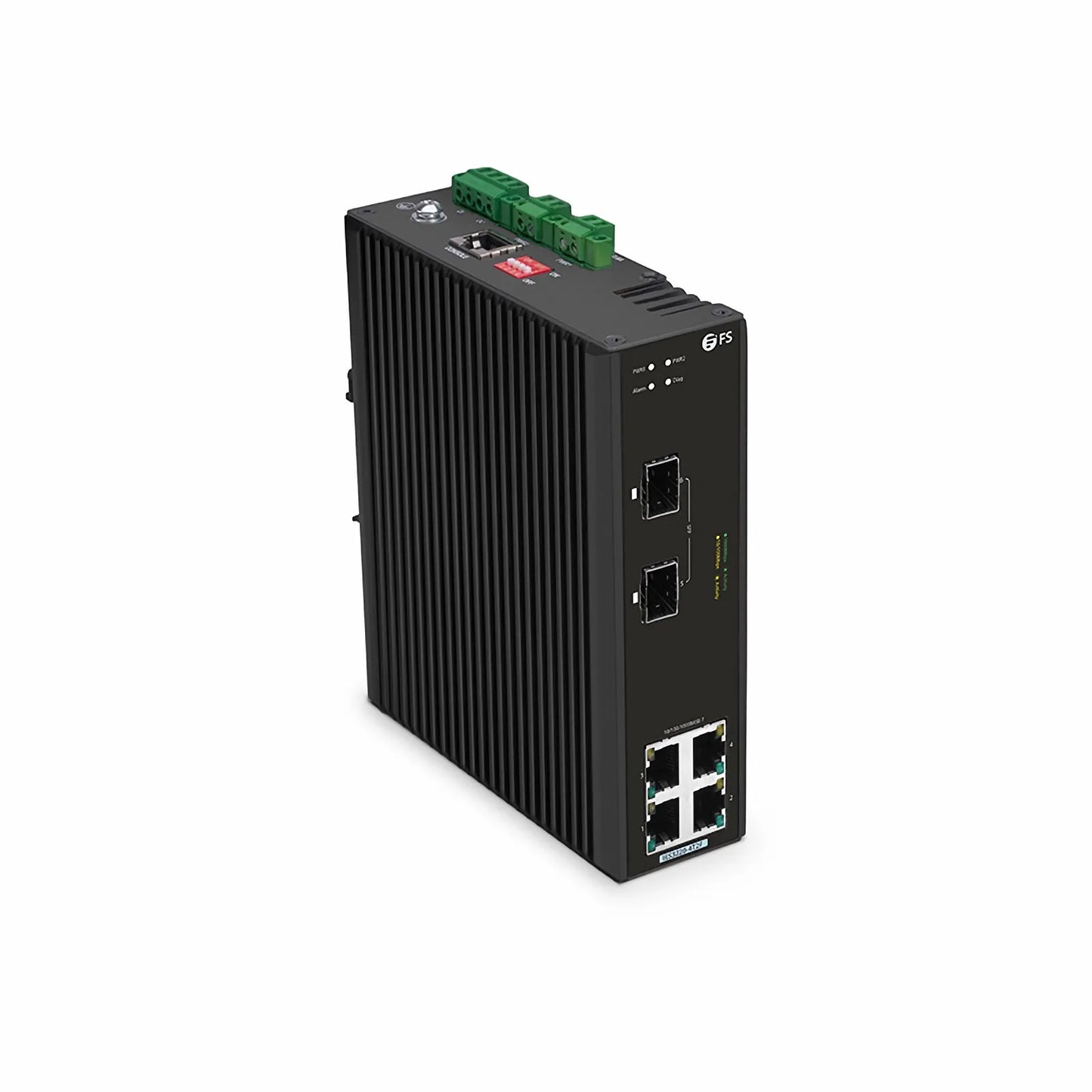 IES3220-4T2F, 4-Port Gigabit Ethernet L2+ Managed Industrial Switch, 4 x 10/100/1000BASE-T, with 2 x 1Gb SFP, -40 to 75°C Operating Temperature