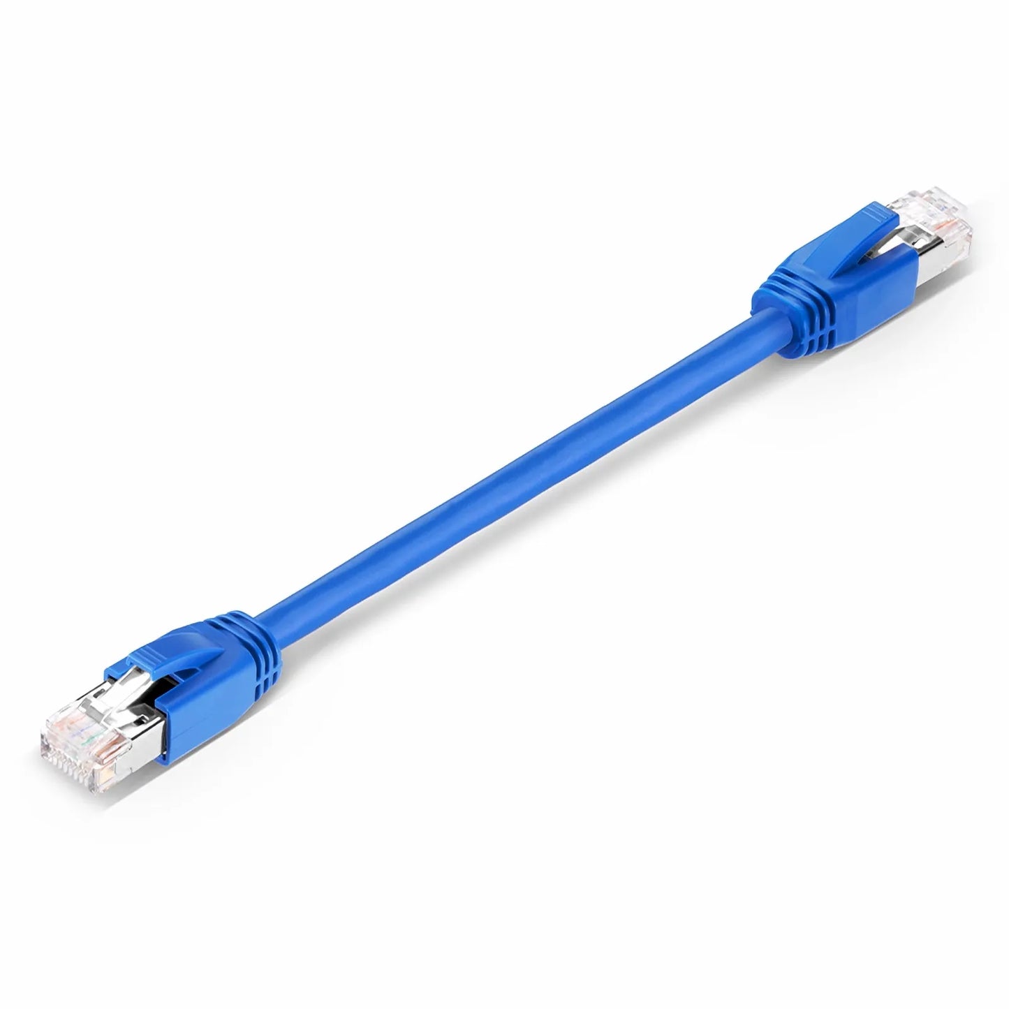 6in (0.15m) Cat6a 23AWG Snagless Shielded (F/FTP) LSZH Ethernet Network Patch Cable, Blue