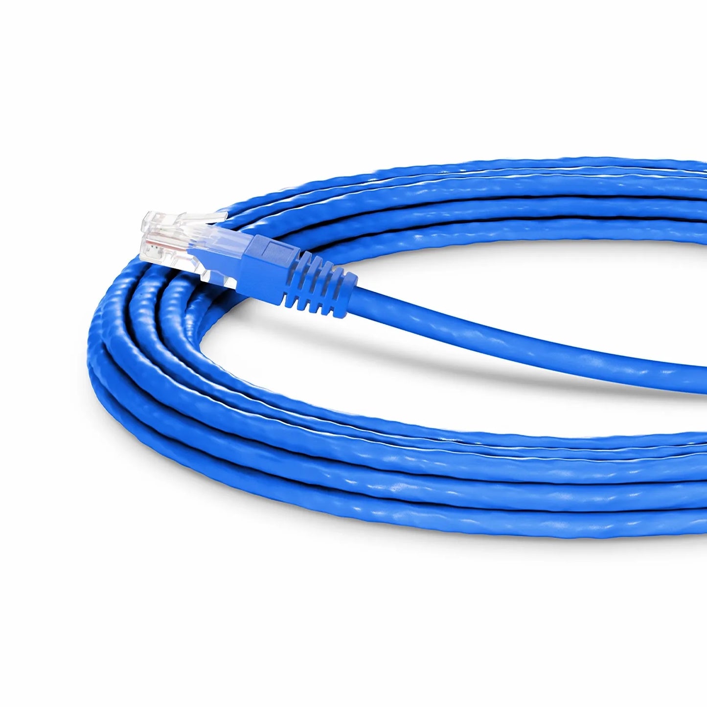 25ft (7.6m) 90 Degree Cat6 26AWG Snagless Unshielded (U/UTP) PVC CM Ethernet Network Patch Cable, RJ45 Right Angle UP Male to RJ45 Male, Blue