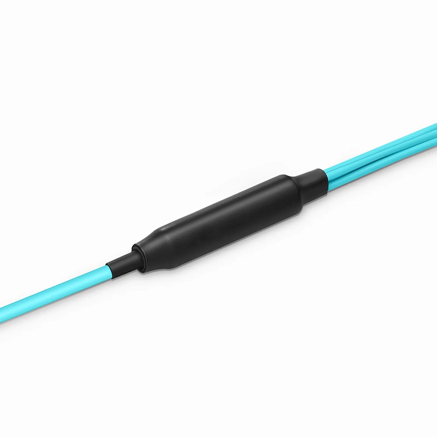 30m (98ft) MTP® Hybrid Trunk Cable, MTP®-12 UPC (Female) to 6 LC UPC Duplex Uniboot, 12 Fibers, Multimode (OM3), Plenum (OFNP), 0.20dB Max, Type B, Double Jacket, Aqua