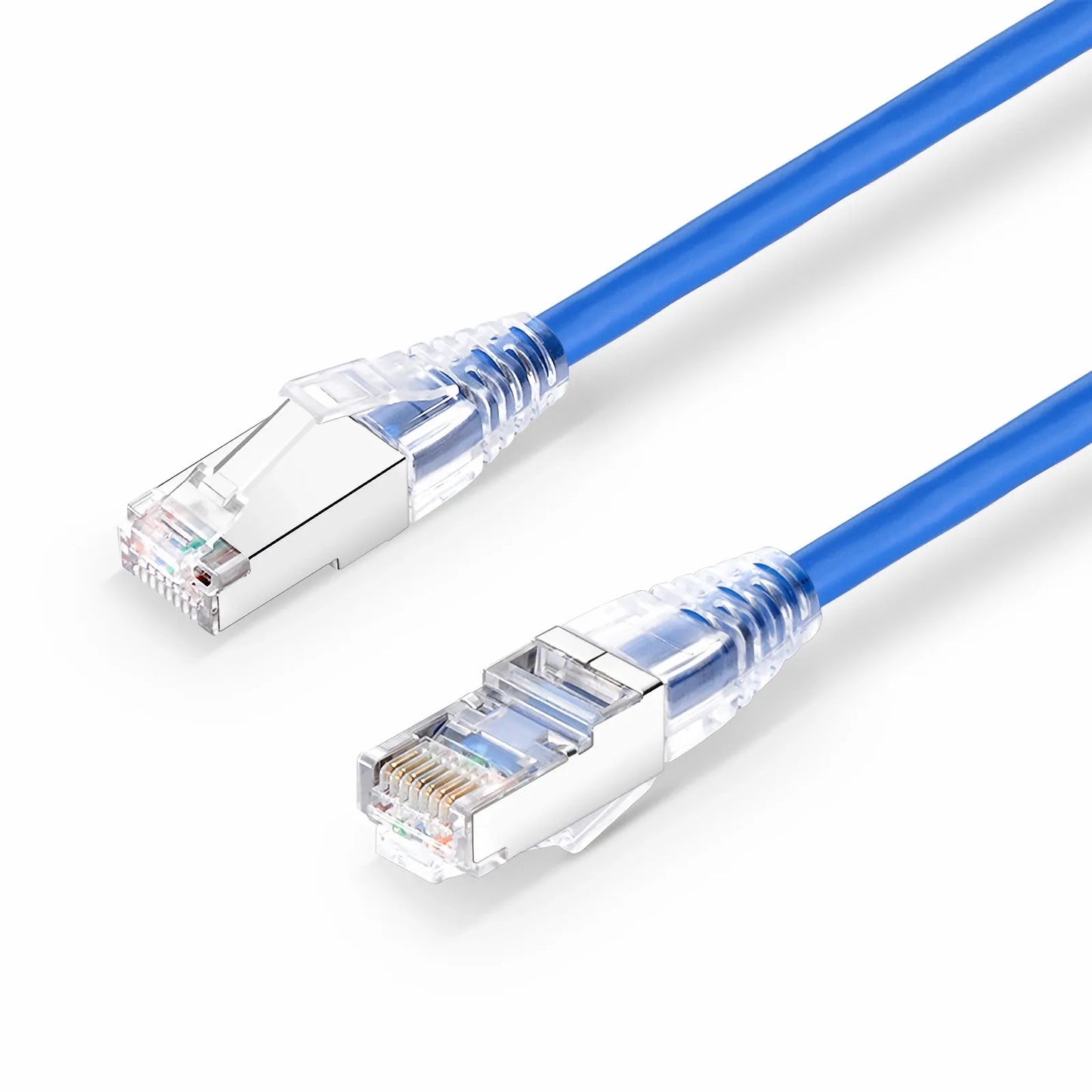 6in (0.15m) Cat6a 26AWG Snagless Shielded (S/FTP) PVC CM Ethernet Network Patch Cable, Blue