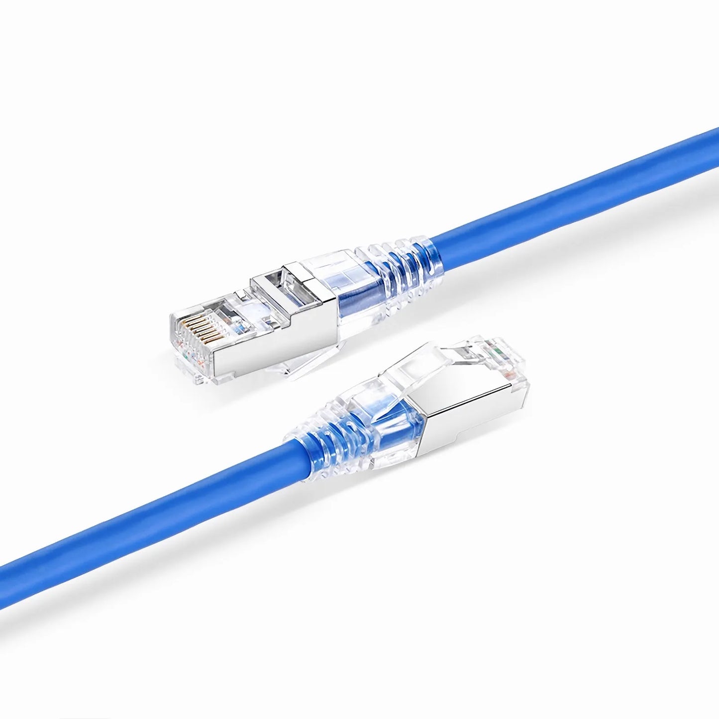 6in (0.15m) Cat6a 26AWG Snagless Shielded (S/FTP) PVC CM Ethernet Network Patch Cable, Blue