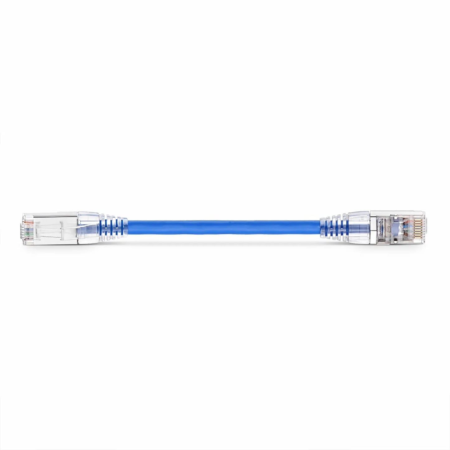 6in (0.15m) Cat6a 26AWG Snagless Shielded (S/FTP) LSZH Ethernet Network Patch Cable, Blue