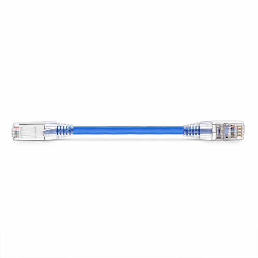 6in (0.15m) Cat6a 26AWG Snagless Shielded (S/FTP) LSZH Ethernet Network Patch Cable, Blue