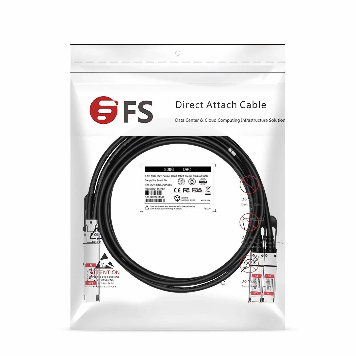 0.5m (2ft) NVIDIA/Mellanox MCP7Y10-N00A Compatible 800G OSFP 8 x 100G PAM4 Finned Top to 2 x 400G QSFP112 4 x 100G PAM4 InfiniBand NDR Passive Direct Attach Copper Breakout Cable for Quantum-2 Switches and ConnectX-7 HCA