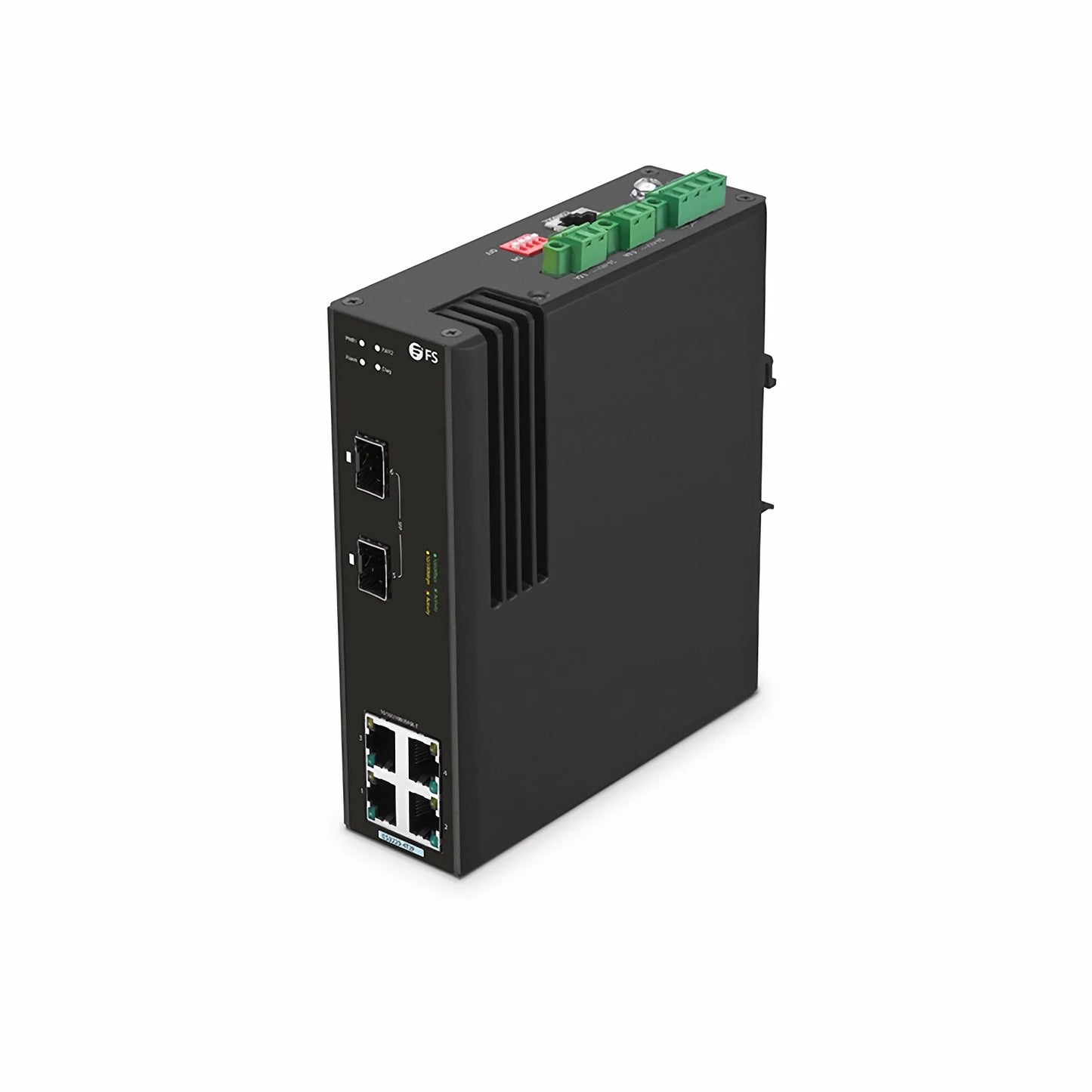 IES3220-4T2F, 4-Port Gigabit Ethernet L2+ Managed Industrial Switch, 4 x 10/100/1000BASE-T, with 2 x 1Gb SFP, -40 to 75°C Operating Temperature