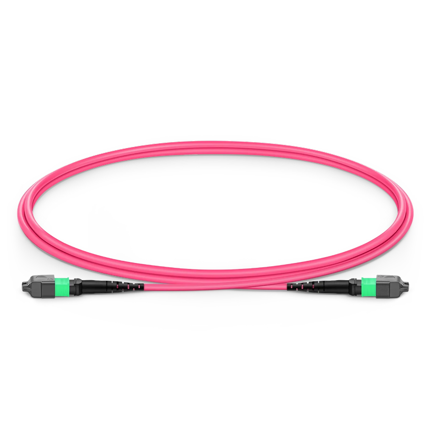 1m (3ft) MTP® Jumper, MTP®-16 APC (Female) to MTP®-16 APC (Female), 16 Fibers, Multimode (OM4), Plenum (OFNP), 0.35dB Max, Crossover, Magenta