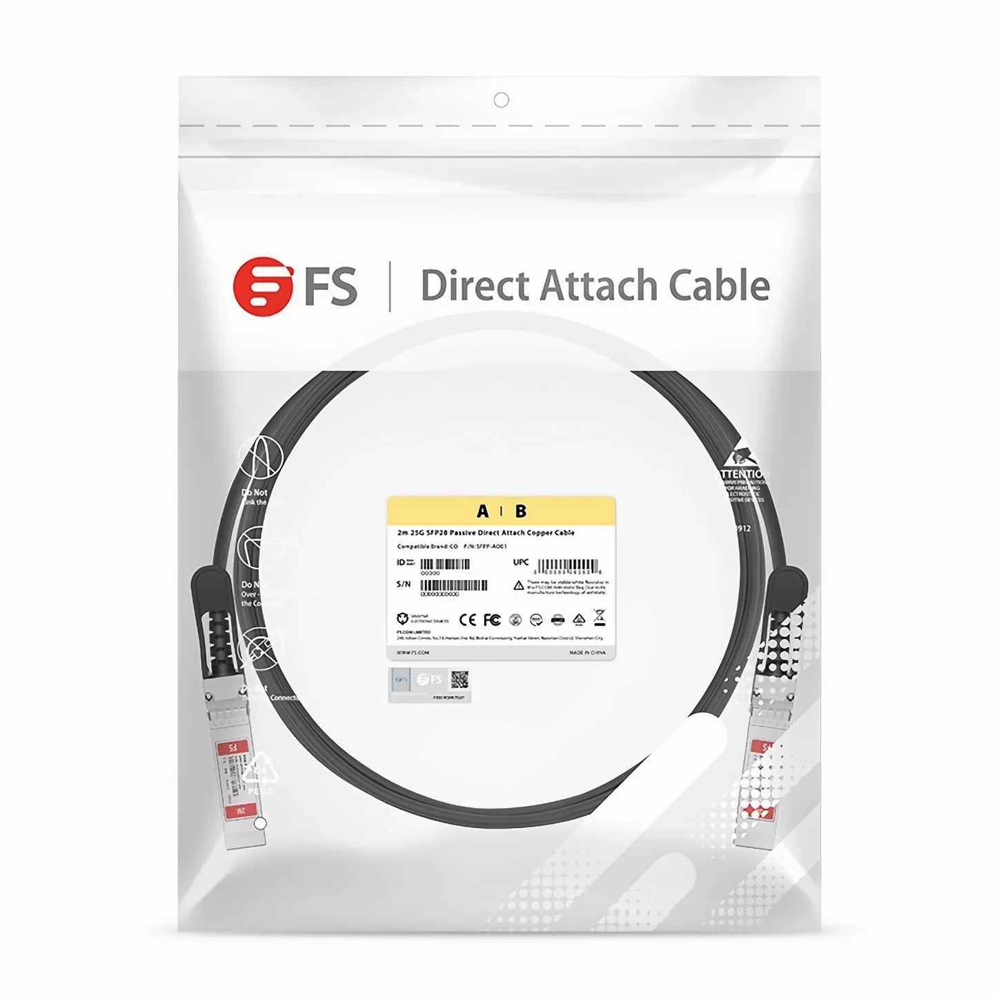 1m (3ft) Brocade E25G-SFP28-TWX-P-0101 Compatible 25G SFP28 Passive Direct Attach Copper Twinax Cable