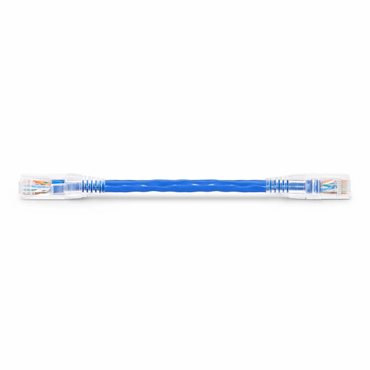 6in (0.15m) Cat6a 24AWG Snagless Unshielded (U/UTP) LSZH Ethernet Network Patch Cable, Blue