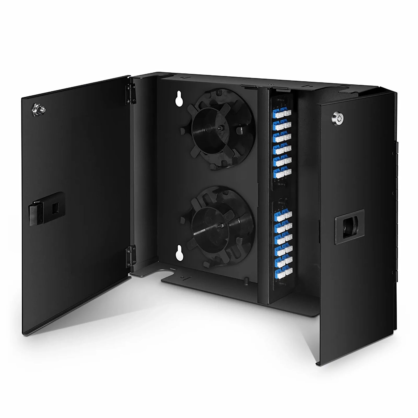 FHD™ Wall Mount Enclosure Unloaded, 2 Ports, Holds up to 2 x FHD™ Cassettes or Panels, 2 x Splice Trays, 48 Fibers (LC)