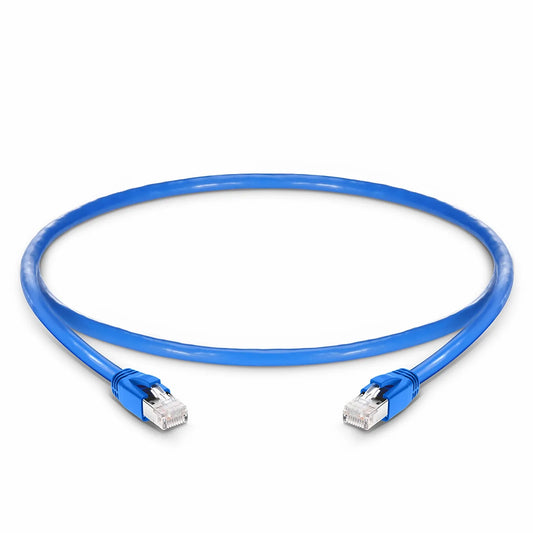 1ft (0.3m) Cat6a 23AWG Snagless Shielded (F/FTP) LSZH Ethernet Network Patch Cable, Blue