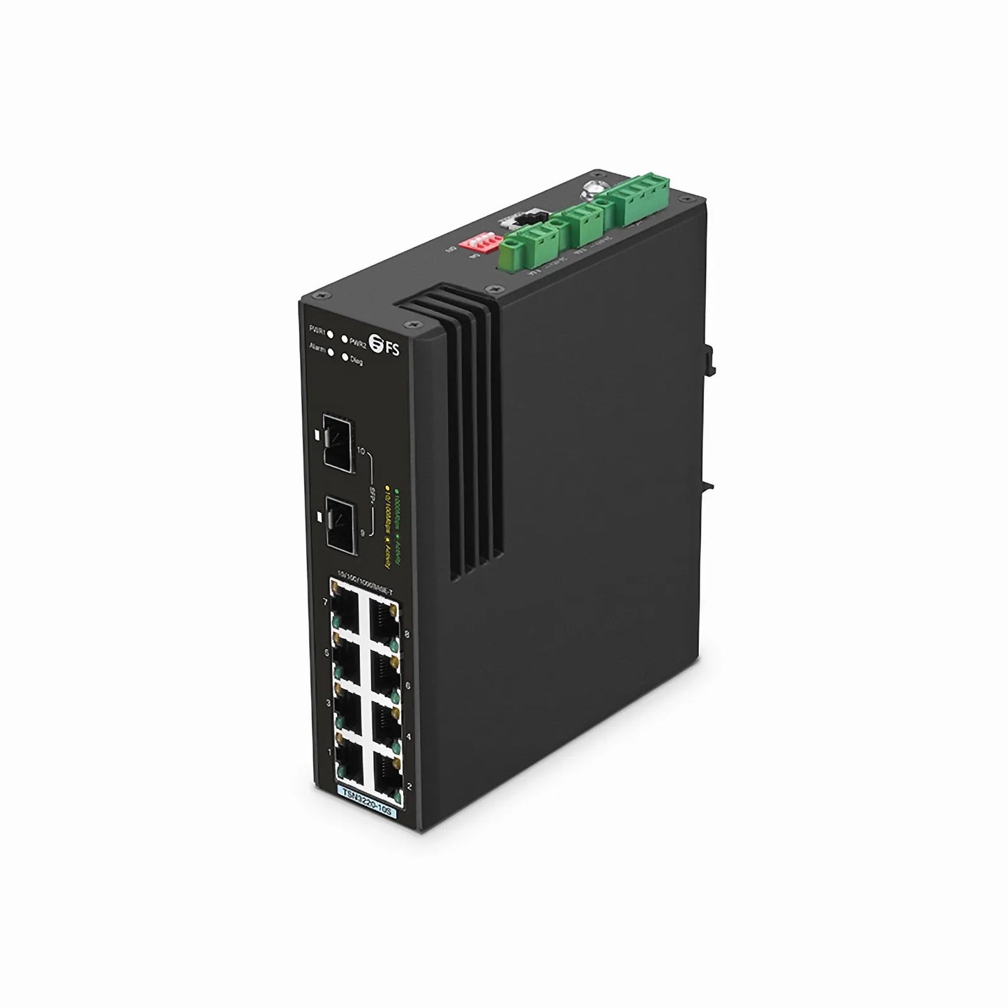 TSN3220-10S, 8-Port Gigabit Ethernet L2 Managed TSN Industrial Switch, 8 x 10/100/1000BASE-T, with 2 x 1/10Gb SFP+, -40 to 75°C Operating Temperature