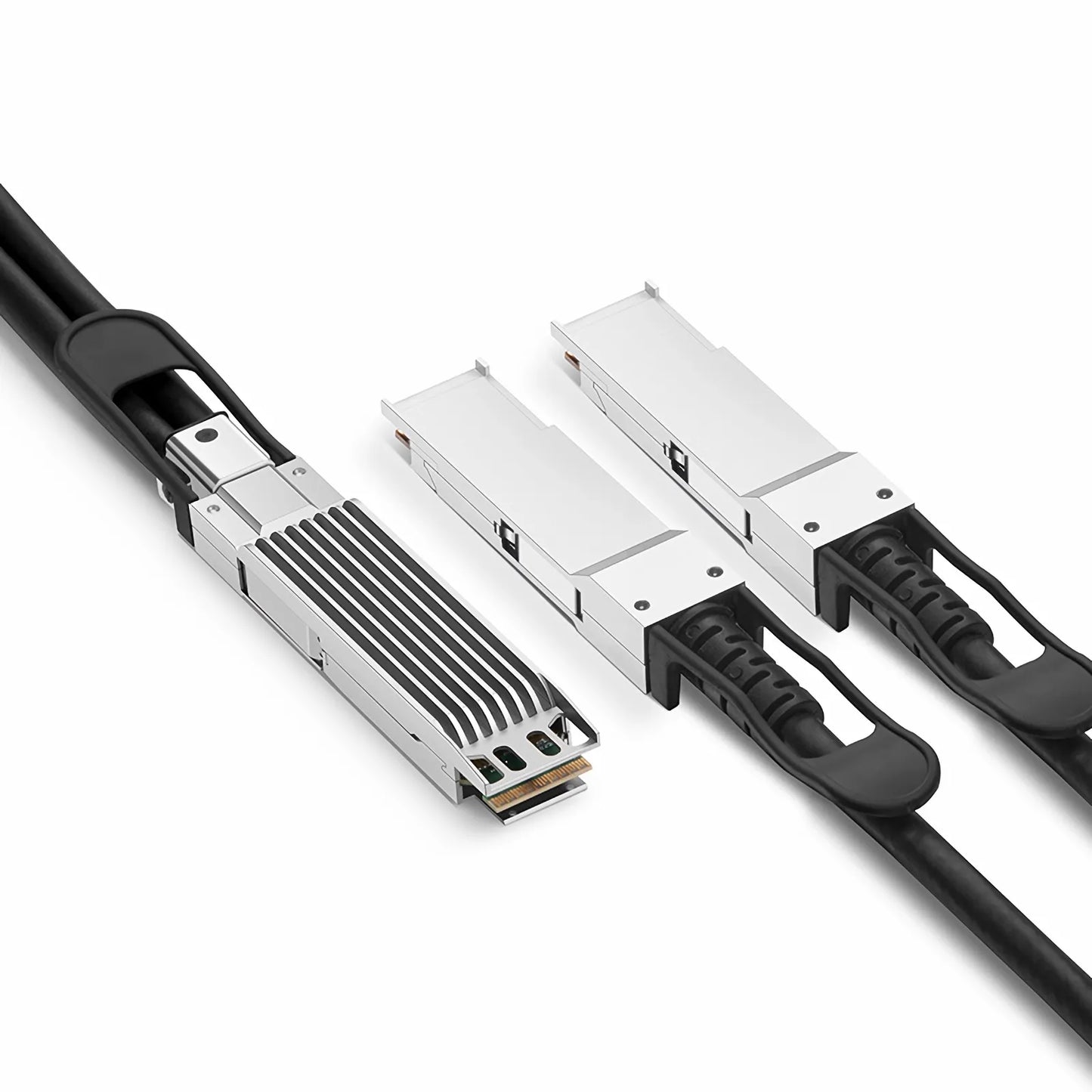 1.5m (5ft) NVIDIA/Mellanox MCP7Y60-H01A Compatible 400G OSFP 8 x 50G PAM4 Finned Top to 2 x 200G QSFP56 4 x 50G PAM4 InfiniBand HDR Passive Direct Attach Copper Breakout Cable for Quantum-2 Switches and ConnectX-6 HCA
