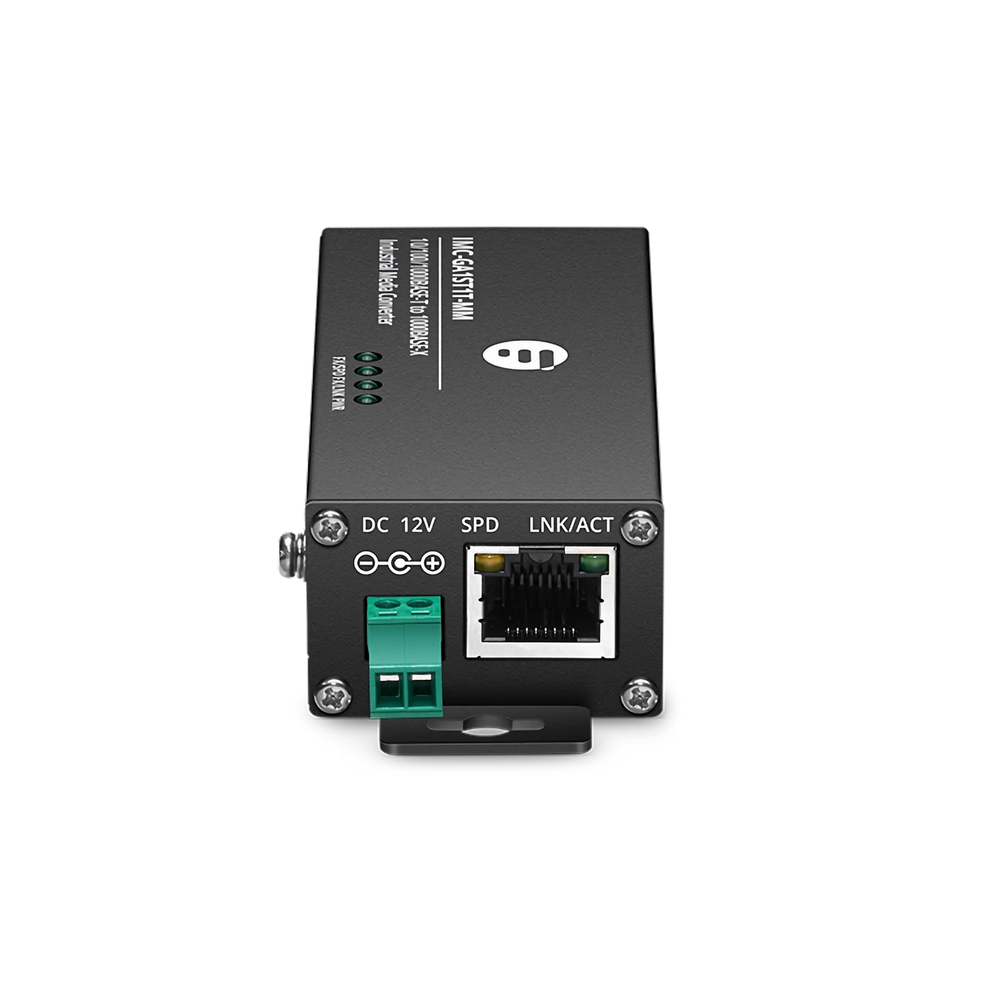 Mini Industrial 1x 10/100/1000Base-T RJ45 to 1x 1000Base-X Multimode ST 850nm 550m Gigabit Ethernet Media Converter, American Plug Standard