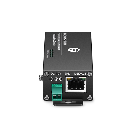 Mini Industrial 1x 10/100/1000Base-T RJ45 to 1x 1000Base-X Multimode ST 850nm 550m Gigabit Ethernet Media Converter, American Plug Standard