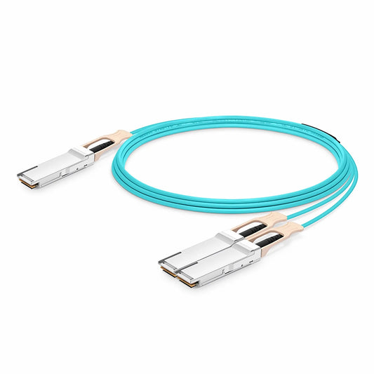 15m (49ft) NVIDIA/Mellanox MFS1S50-V015E Compatible 200G QSFP56 4 x 50G PAM4 to 2 x 100G QSFP56 2 x 50G PAM4 Ethernet Active Optical Breakout Cable for QM8790/8700 Switches and ConnectX-6 HCA