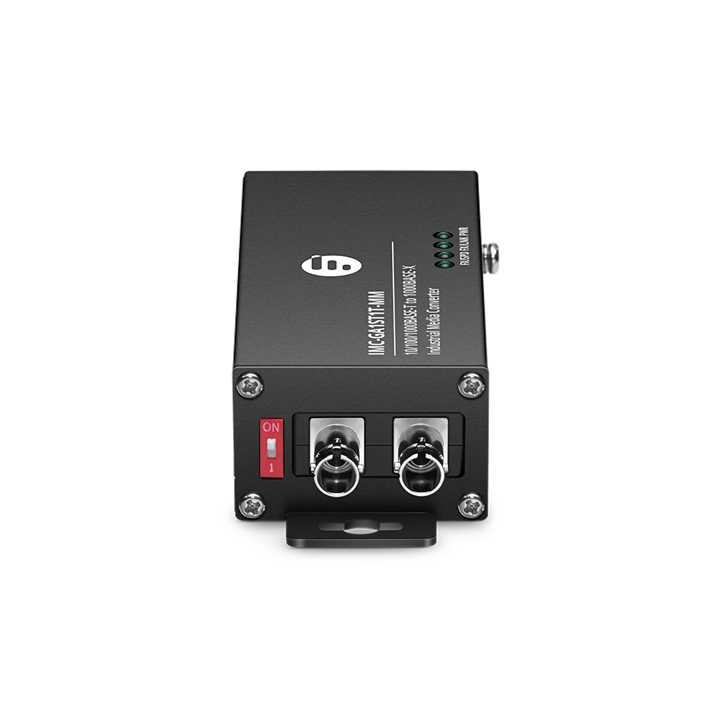 Mini Industrial 1x 10/100/1000Base-T RJ45 to 1x 1000Base-X Multimode ST 850nm 550m Gigabit Ethernet Media Converter, British Plug Standard