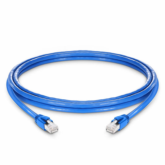 10ft (3.0m) Cat6a 23AWG Snagless Shielded (F/FTP) LSZH Ethernet Network Patch Cable, Blue