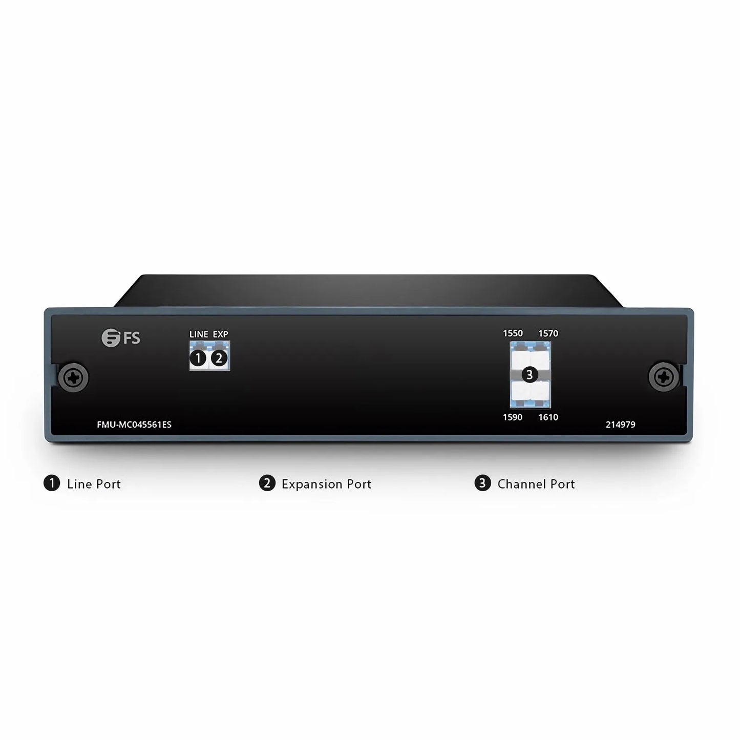 4 Channels CWDM Mux or Demux, 1550-1610nm, with Expansion Port, 1.5dB Typical IL, LC/UPC, Single Fiber, FMU Plug-in Module