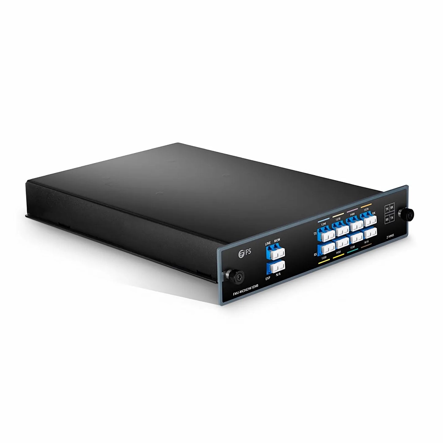 8 Channels CWDM Mux Demux, 1290-1610nm, with Monitor and Expansion Port, 4.5dB Typical IL, LC/UPC, Single Fiber, Side B, FMU Plug-in Module