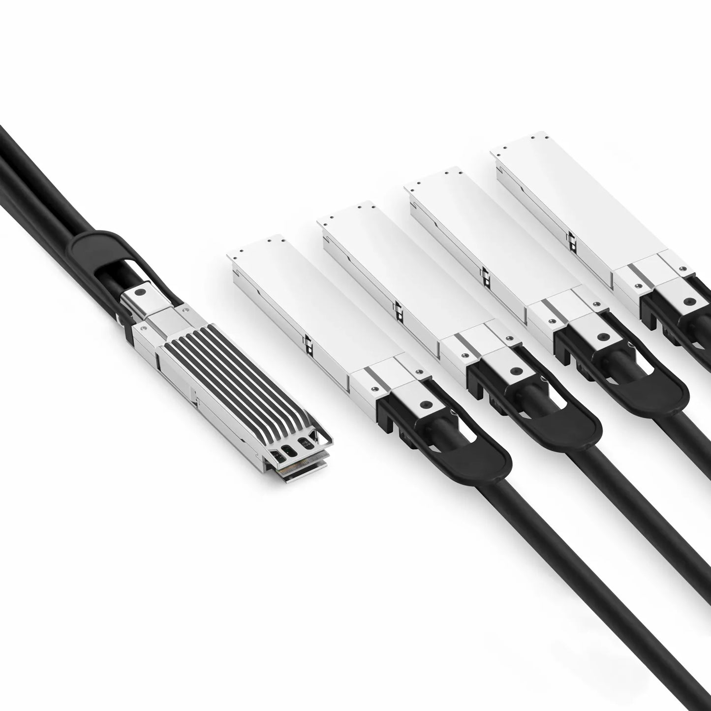 1.5m (5ft) NVIDIA/Mellanox MCP7Y50-N01A Compatible 800G OSFP 8 x 100G PAM4 Finned Top to 4 x 200G OSFP 2 x 100G PAM4 Flat Top InfiniBand NDR Passive Direct Attach Copper Breakout Cable for Quantum-2 Switches and ConnectX-7 HCA