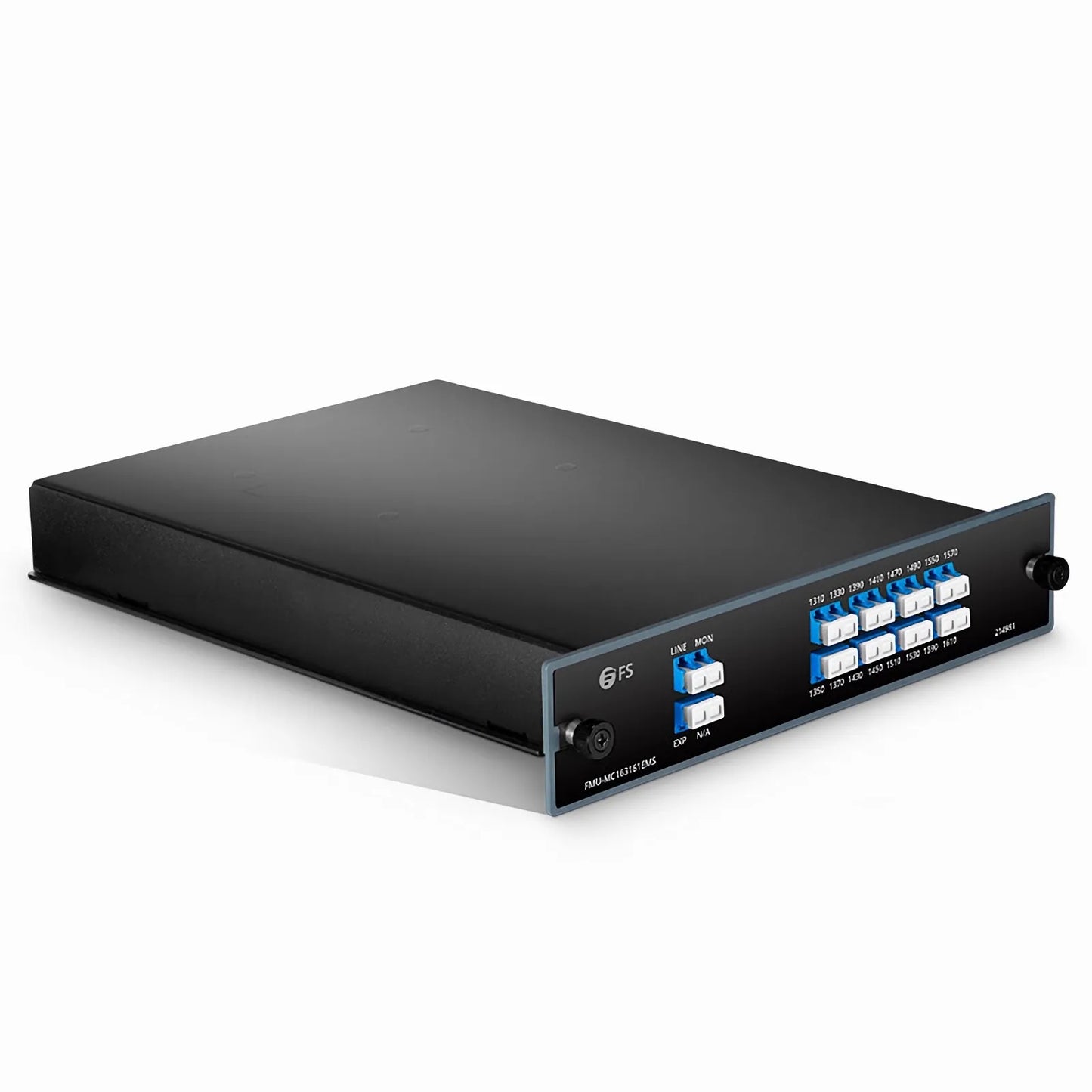 16 Channels CWDM Mux or Demux, 1310-1610nm, with Monitor and Expansion Port, 4.5dB Typical IL, LC/UPC, Single Fiber, FMU Plug-in Module