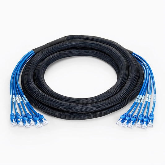 10ft (3m) 6 Plug to 6 Plug Cat6 Unshielded (UTP) PVC CMR Blue Pre-Terminated Copper Trunk Cable
