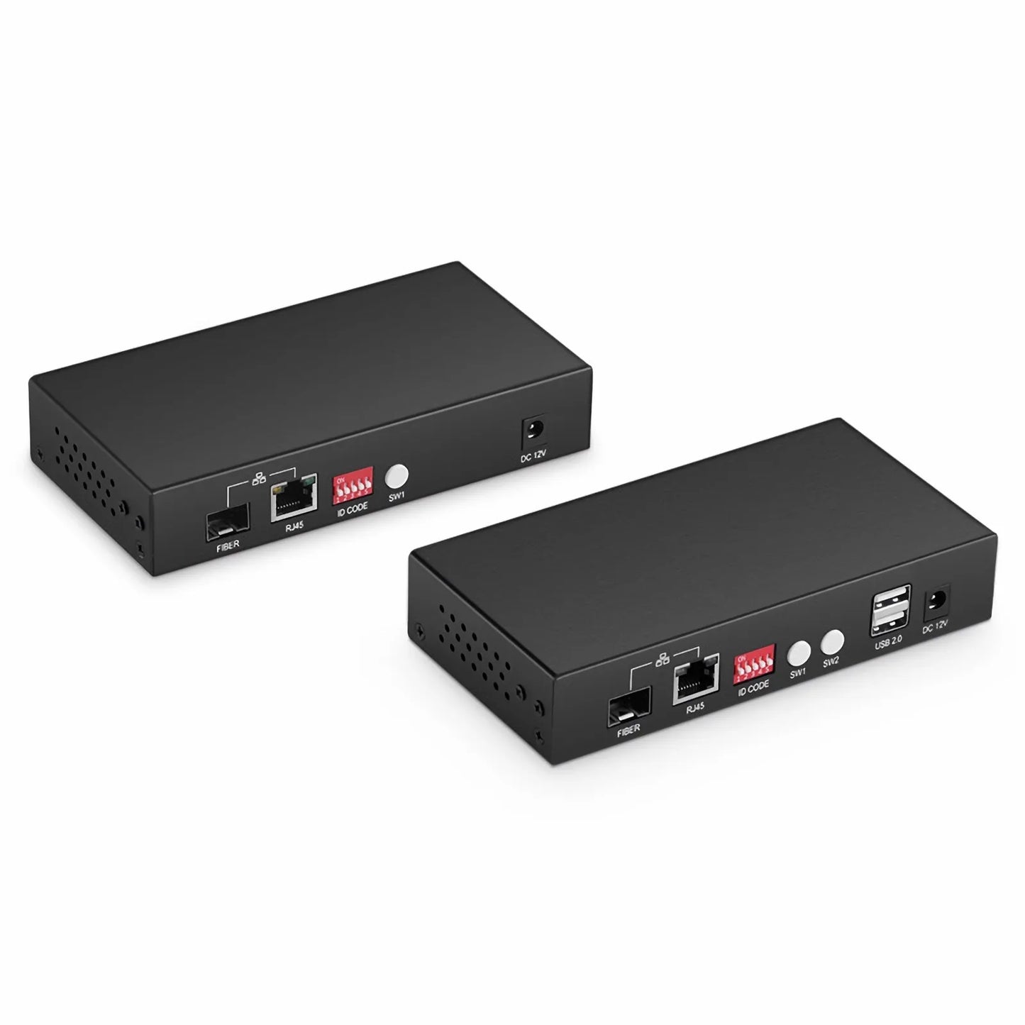 4K HDMI USB2.0 KVM Extender Set with Audio and HDCP over Single Mode Fiber for 10km, Multimode Fiber for 300m, and Cat5e/6/6a/7 Cable for 150m, 3840x 2160@30Hz