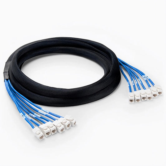 10ft (3m) 6 Jack to 6 Jack Cat6 Unshielded (UTP) PVC CMR Blue Pre-Terminated Copper Trunk Cable