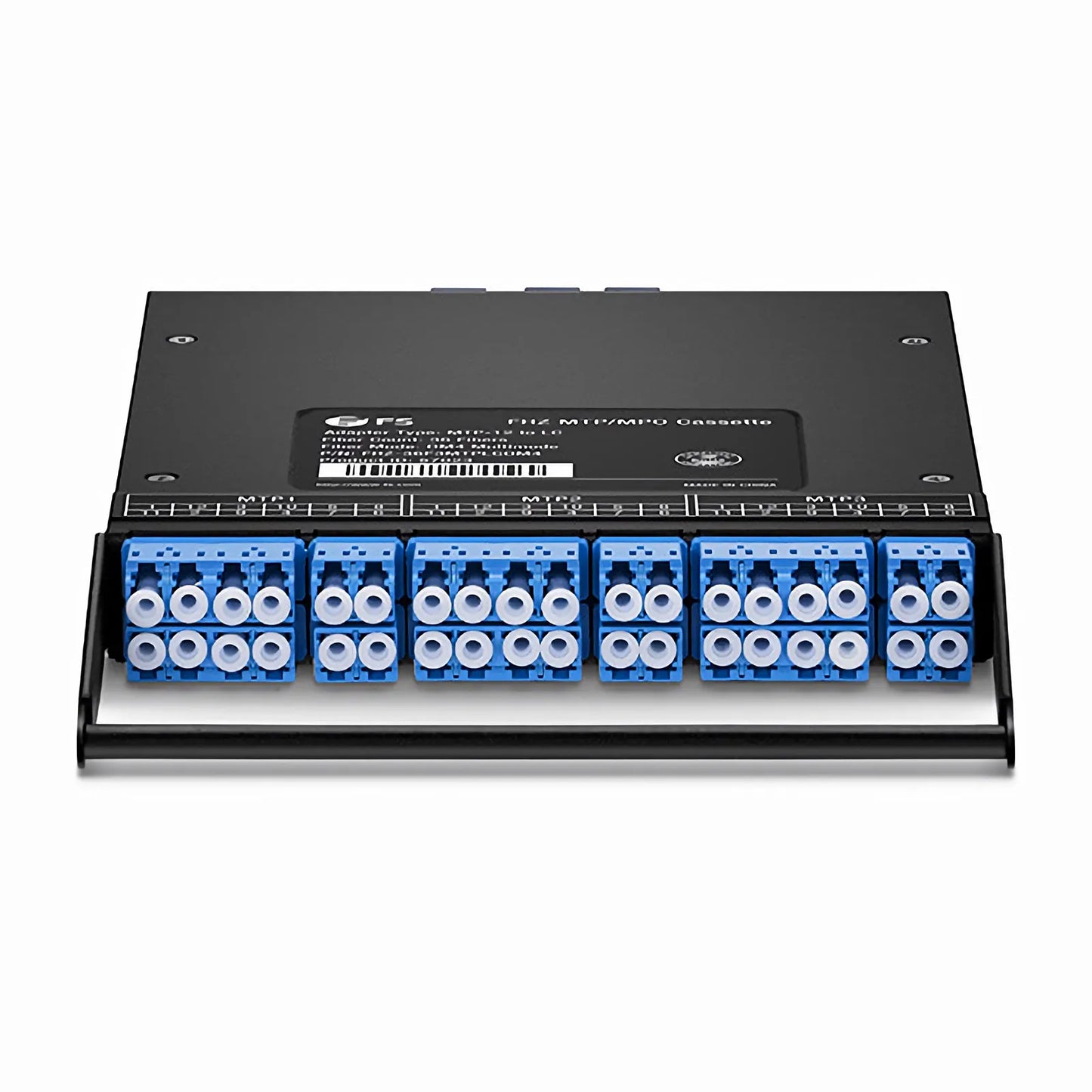 FHZ™ MTP®-LC Cassette, OS2 Singlemode, Universal, 36 Fibers, 3 x MTP®-12 (Male) to 6 x LC Duplex and 6 x LC Quad (Blue), 0.35dB Max.