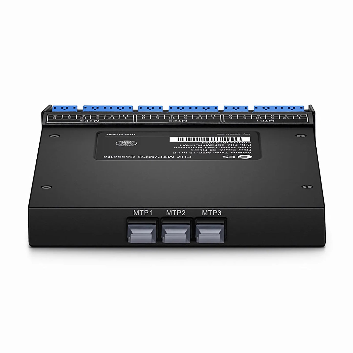FHZ™ MTP®-LC Cassette, OS2 Singlemode, Universal, 36 Fibers, 3 x MTP®-12 (Male) to 6 x LC Duplex and 6 x LC Quad (Blue), 0.35dB Max.