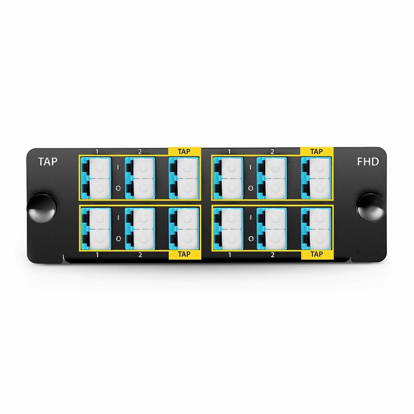 FHD™ LC TAP Cassette, OM4 Multimode, 8 x LC Duplex Live Ports, 4 x LC Duplex TAP Ports, 50/50 Split Ratio (Live/TAP), 1/10/40/100G