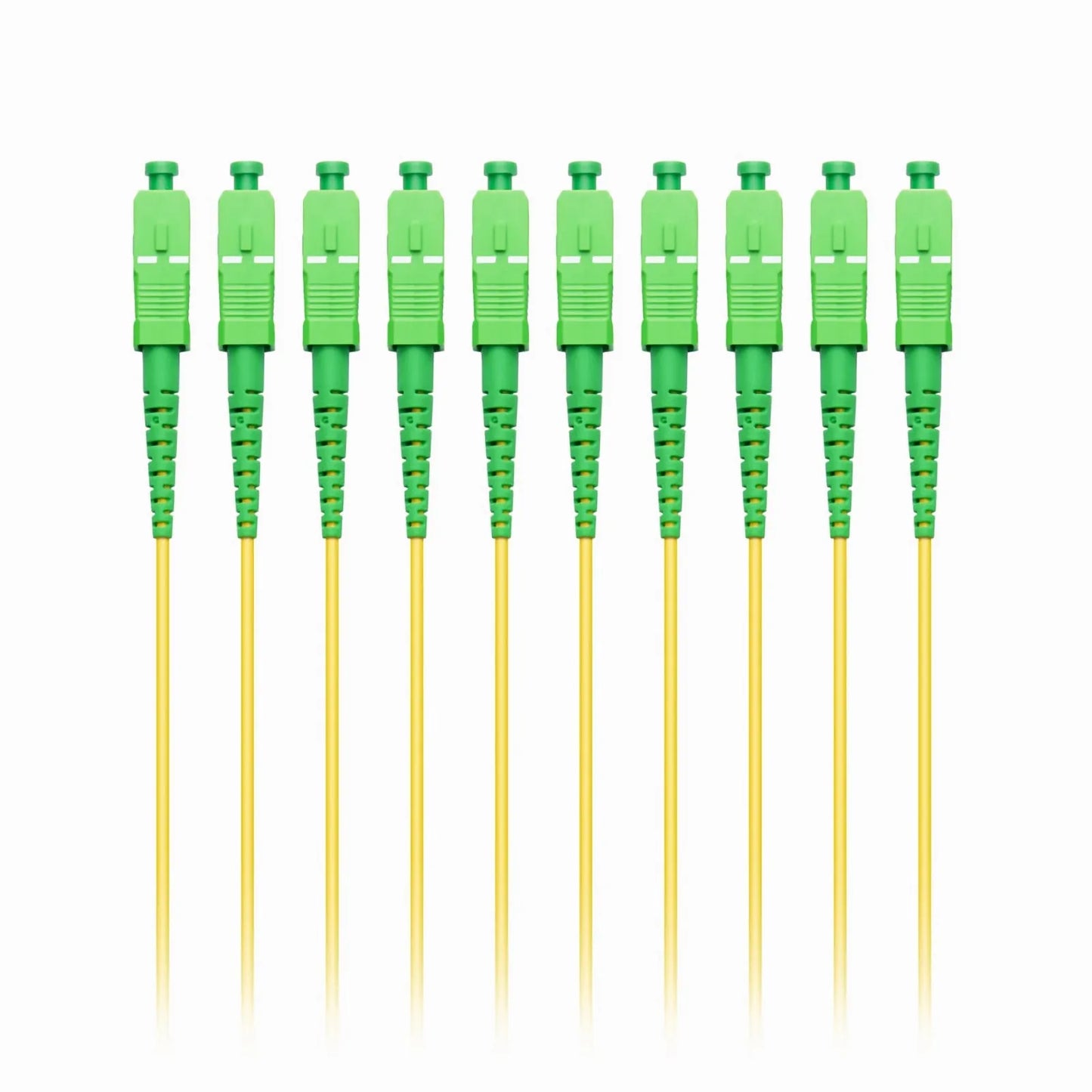 1m (3ft) Fiber Patch Cable, 1 Fiber, LC UPC Simplex to SC APC Simplex, Single Mode (OS2), Riser (OFNR), 2.0mm, Tight-Buffered, Yellow, 10 Pcs/Pack